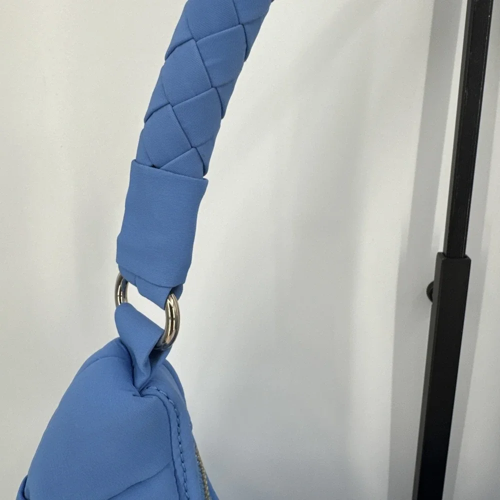 Jason Wu Women Nylon Woven Hobo Shoulder Bag Vista‎ Blue Summer Half Moon